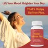 Happy Saffron Plus - 90 Capsules - with Saffron Extract, Curcumin & Zinc - Vegan, Gluten Free - 30 Servings
