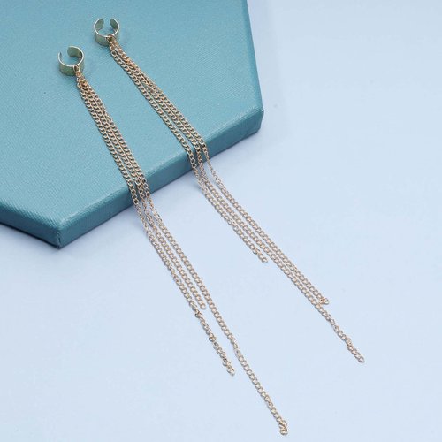 Yheakne Boho Chain Tassel Earrings Gold Long Drop Dangle Earrings Dangle Chain Earrings Vintage Long Earrings Punk Earrings Jewelry for Women and Girls