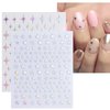 9 Sheets Aurora Holographic Nail Art Stickers Decals Self-Adhesive Pegatinas Uñas Stars Moon Glitter Nail Supplies Nail Art Design Decoration Accessories