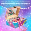 JOTIKO Arts and Crafts for Kids Girls Age 6-8, Paint Your Own Jewelry Box & Bracelet Making Kit, Unicorn Toys for Girls 8-12 Years Old, 250PCS Wooden Beads Charms Jewelry Making Kit Christmas Gift
