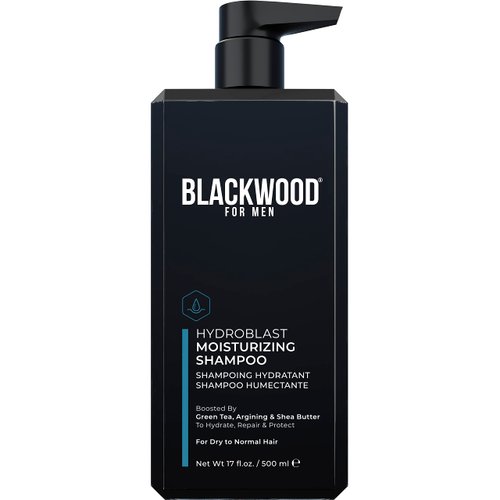 Blackwood For Men Hydroblast Moisturizing Shampoo - Men's Shampoo for Coarse, Dry, & Curly Hair - Infused with Ginseng & Ginger- Natural Vegan Formula -Sulfate Free, Paraben Free & Cruelty Free(17 Oz)