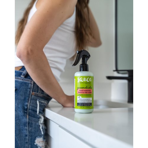 SAUCE BEAUTY Leave-In Hair Mask (8 Fl Oz) Guacamole Whip Bond-Repairing Hair Mask for Damaged Hair, Hair Repair, Strengthening and Color Safe Formula with Avocado Oil and Keratin, All Hair Types