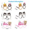 MDNHIO 36PCS Cat Party Favor 24PCS Tattoos 12PCS Paper Eyeglasses Kitty Themed Paper Photo Booth Props Birthday Party Decorations Dress Up Cute Style Funny Sunglasses Supplies Photography