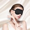 Sleep Mask Silk Eye Mask Sleeping Blindfold for Nap Night Daytime Rest Adjustable Sleep Cover Eye Shade for Women Men, Block Out Light Blackout Elastic Soft Comfort for Travel Yoga Nap (Black)