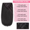 Yargel Hair 24 Inch Kinky Straight Clip in Hair Extensions for Black Women Full Head Yaki Straight Seamless Clip ins Synthetic Hair Pieces(1 pack)