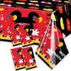 XXDecor 4 Pack Red Cartoon Table Cloths Disposable Plastic Tablecovers for Baby Shower Boys 1st 2nd 3rd 4th 5th 6th Birthday Party Decorations 51.2" x 86.6"
