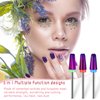 3 Pieces Nail Carbide 5 in 1 Bit, Nail Drill Bits Set-2 Way Rotate Use for both Left to Right Handed, 3/32 Inch Shank Size Drill Machine for Fast Remove Acrylic or Hard Gel (Purple)