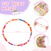 Guiqulai 48 Pcs Kids Friendship Bracelet Set,Colorful Adjustable Beaded Bracelets,Cute Stretch Preppy Bracelets,Stackable Clay Surfer Bracelets Set,Pretend Play Beaded Bracelets for Girls Women