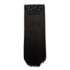 REECHO 24" Straight Long 4 PCS Set Thick Clip in on Hair Extensions Black Brown