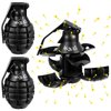 Sratte 2 Pcs Toy Hand Grenade for Battle Game with 20 Round Foam Ammo Model Tactical Toy Grenade Fake Military Toys for Outdoor Army Military Camo Party Favors Pretend Role Play Prop Game(Black)