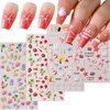 4 Sheets Summer Nail Stickers for Nail Art - SHANRUN 5D Relief Self Adhesive Shell Coconut Tree Slippers Sailing Pattern Design Nail Art Stickers DIY Nail Decals Decorations for Women Kids Girls Gifts