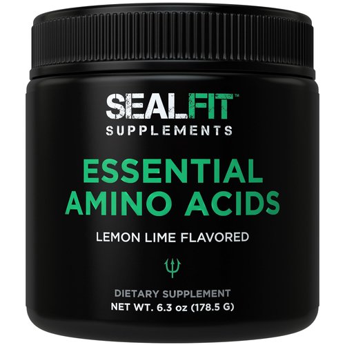 SEALFIT Essential Amino Acids Pre + During + Post Workout Powder. EAA + BCAA Aminos Supplement for Energy, Muscle Growth, and Recovery. EAAs and BCAAs. Perfect Preworkout for Men & Women. Lemon Lime