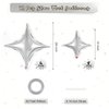 12 Pcs Four Angle Star Balloons,26 Inch and 10 Inch Silver Star Foil Balloons,Quadrangle Balloon Mylar Balloons Helium Balloons for Birthday Party Anniversary Wedding Baby Shower Decorations (Silver)