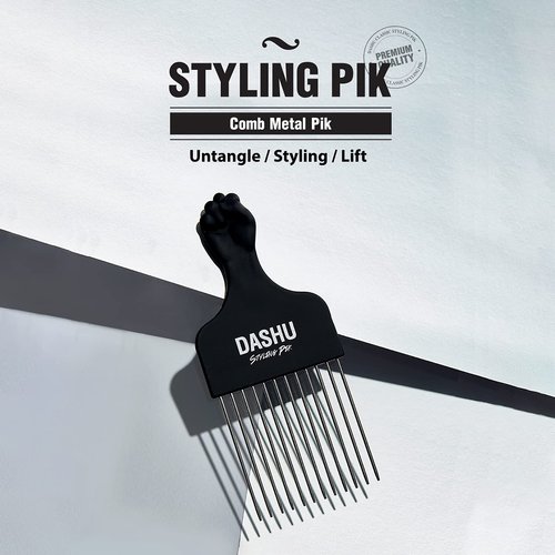 DASHU Classic Styling Pik | Rust Resistant Metal Hair Pick Comb for Full Volumizing Effect | Durable Hair Picks | Hair Pick Styling Comb (6.69 Inches)