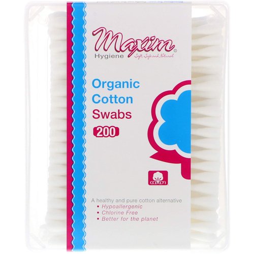 Maxim, Cotton Swabs Organic, 180 Count