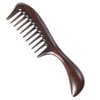 Onedor Handmade 100% Natural Black Sandalwood Hair Combs - Anti-Static Sandalwood Scent Natural Hair Detangler Wooden Comb (Extra Extra Wide Tooth)