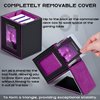 ZLCA MTG Deck Box with Commander Window Display, Trading Card Storage Box Holds 100 Double-Sleeved Cards Suitable for TCG/CCG/PTCG/EDH/Magic/Sport Cards (Black&Purple)