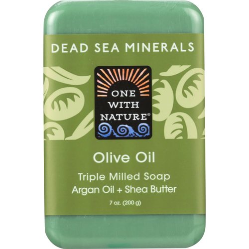 ONE WITH NATURE DEAD SEA BAR SOAP,OLIVE, 7 OZ