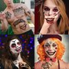 Joker Tattoos Suicide Squad Stickers, 4 Sheets Halloween Temporary Tattoos Hand Face Makeup Kit, Death Skull Smile Face