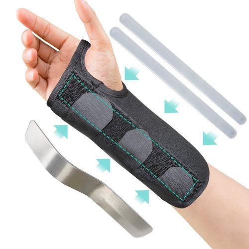 HKJD Wrist Brace,Wrist Brace for Carpal Tunnel Adjustable Wrist Support Brace Removable Metal Wrist Splint for Wrist Sprain, Rheumatoid Arthritis,Injuries,Wrist Pain(Left Or Right) (Right, Medium)