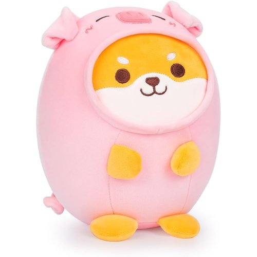 LOMBEE 12" Cute Plush Pillow Stuffed Animal, Soft Kawaii Plushie Gift for Kids (Shiba Inu Pig)