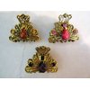 Generic small mini metal jeweled antique bronze hair claw clip Set F (Primary color: Pink), 1 Count (Pack of 1)