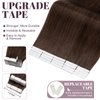 SEGO Tape in Hair Extensions Human Hair,Medium Brown 18 Inch 50g/pack 20 pcs,100% Remy Human Hair Extensions Seamless Straight Silky Soft for Women (18 Inch ##4 Medium Brown)