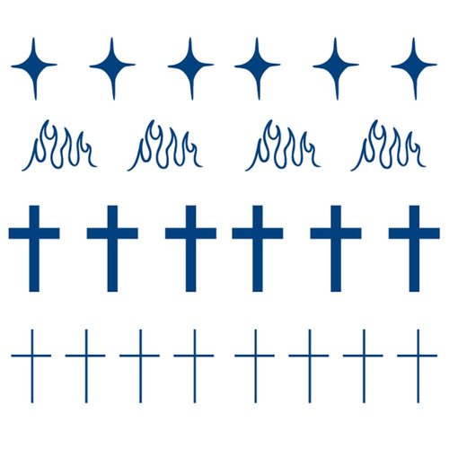 Oottati Semi Permanent 2 Weeks Long Last Waterproof Small Cute Temporary Tattoos, 100% Plant-Based Ink Infinity Realistic 2 Sheets Cross Fire Star