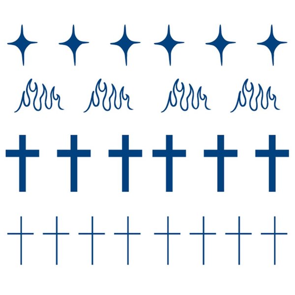 Oottati Semi Permanent 2 Weeks Long Last Waterproof Small Cute Temporary Tattoos, 100% Plant-Based Ink Infinity Realistic 2 Sheets Cross Fire Star