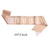 AOPRIE Birthday Queen Crown & Sash for Women Rose Gold Birthday Tiara for Girls Birthday Queen Headband Princess Crown Rhinestone Happy Birthday Accessories