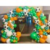 10 Pack 18 Inch Blue Soccer Foil Balloons Football Helium Metallic Mylar Balloons for Birthday Party Sports Theme World Cup Party Decorations