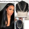 Straight Full Lace Wigs Human Hair Real Full Lace Wigs Human Hair HD Transparent Lace Human Hair Wigs 150 Density 12A Pre Plucked Knots Part Anywhere Breathable Full Lace Wig for Black Women 12 Inch