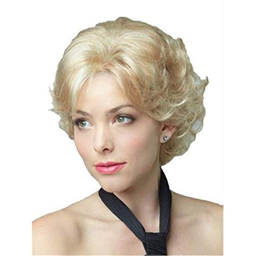 OYSRONG Beauty Elegant Women Short Golden Wavy/curly Layered Heat Resistant Fiber Daily Wig