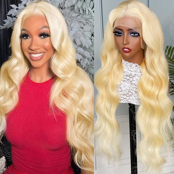 YUTU 13x4 613 Lace Front Wig Human Hair 12A Body Wave Lace Front Wigs Human Hair for Women 14 Inch Blonde Wig Human Hair 150% Density Glueless Wigs Human Hair