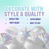 ecoZen Disco Party Decorations Set - Iridescent Party Decorations, Party Supplies with Banner, Cutlery, Cupcake Toppers, Disco Ball Balloons - Great for Birthday Party, Disco Party, Bridal Shower