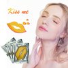 Adofect 30 Pieces Collagen Crystal Gold Lip Care Gel Masks, Collagen Crystal Lip Pads Greate for Moisturizing Lip, Remove Dead Skin, Anti Chapped & Anti-Aging and Plump Your Lips, Yellow Gold