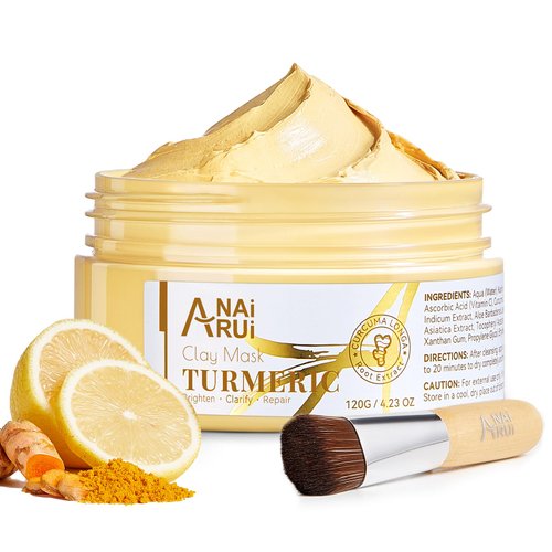 ANAI RUI Vitamin C Face Mask with Turmeric and Kaolin Clay, Dull Skin, Skincare Facial Mask for Refining Pores and Controlling Oil, Smooth & Radiant Skin, 4.23 OZ