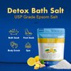 Detox Bath Salt 32 Ounces Epsom Salt with Natural Ginger and Lemon Essential Oils Plus Vitamin C in BPA Free Pouch with Easy Press-Lock Seal