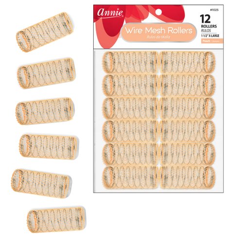 Annie 1-1/2" XL Wire Mesh Hair Rollers - 12 Pcs.