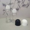 2Pcs 70ml/2.36oz Clear Glass Deodorant Roller Bottle with Plastic Roller Ball & Black Lid Deodorant Bottles Essential Oil Roller Bottles Empty Deodorant Containers, Thin-Waist Style
