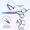 Hair Scissors Kit, Professional Hair Cutting Scissors Thinning Shears Kit 6.5 Inch Length,Barber Hairdressing Scissors Sharp Blade for Haircutting,Haircut Shears set for Men Women kids (rainbow)