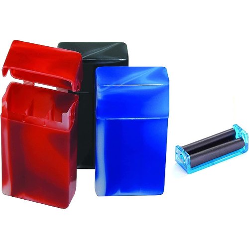 YukaBa Products Cigarette Case/Box with Compartment King Size Cigarettes (3 Boxes of Assorted Colors)