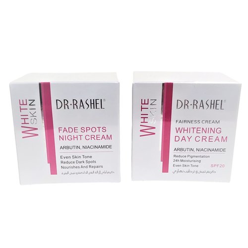 Dr Rashel Fade Dark Spots Face Day Cream & Night Cream With Arbutin and Niacinamide (Bundle Pack of 2) Size 1.76 oz Jars