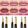 evpct 3Pcs Matte Lip Liner and Lipstick Combo Set Kit for Women, DNM Light Plum Rose Mauve Nude Beige Brown Magic Neutral Lipstick 24 Hours Original Lips Liner Pencil Stain Long Lasting Waterproof