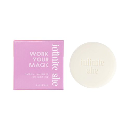 Infinite She Work Your Magic Shea Butter Soap, 3.5 Oz - Sea Salt Mist, Cypress, Amber Fragrance - Vitamin E and Coconut Oil, Shea Moisture Bar Soap for Women, No Gluten, No Parabens, No Phthalates