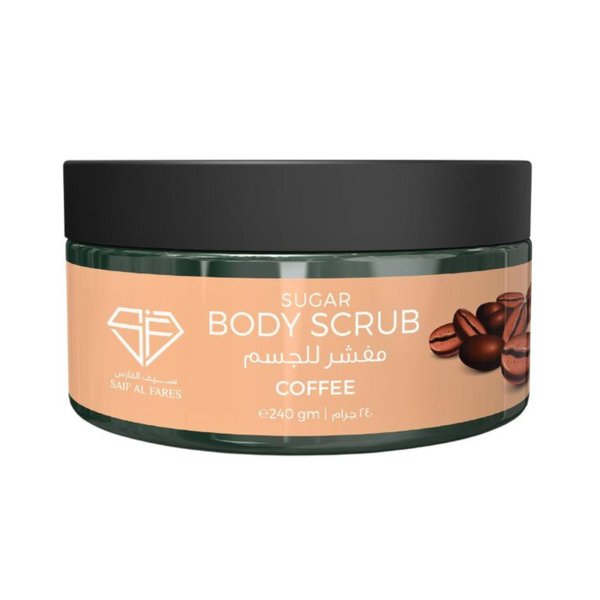SAIF AL FARES Coffee Sugar Body Scrub Alcohol Free Moisturize and Exfoliate the Body | Body Scrub for the Bath or Shower with Coffee Extract for Skin 240ML