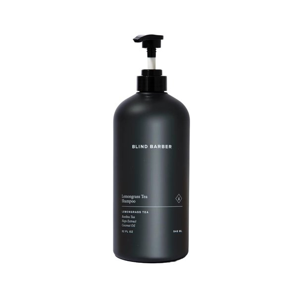 Blind Barber Lemongrass Tea Men's Shampoo - Natural Shampoo for Men with Minty, Refreshing Scent - Smoothing Formula Designed to Remove Build-Up + Debris - 32 oz
