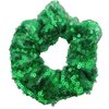4 Pcs Sparkle Sequin Hair Scrunchie Hair Bobbles Metallic Elastics Ponytail Holders Hair Wrist Ties Bands Cloth Scrunchies for Show Gym Dance Party Club Girl Women (Green)