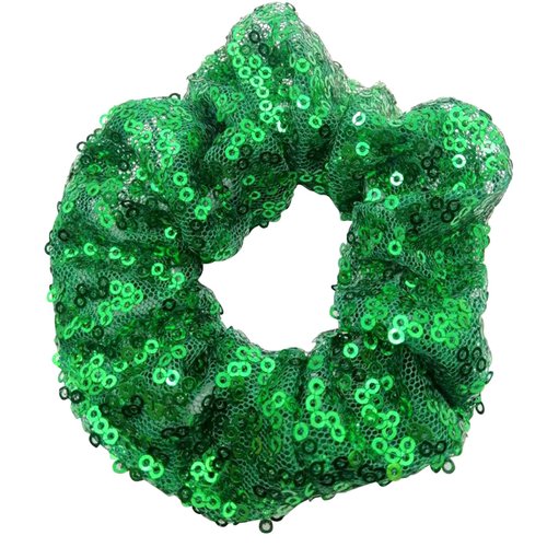 4 Pcs Sparkle Sequin Hair Scrunchie Hair Bobbles Metallic Elastics Ponytail Holders Hair Wrist Ties Bands Cloth Scrunchies for Show Gym Dance Party Club Girl Women (Green)