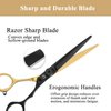 Professional Barber Hair Scissors 6 Inch Sharp Hair Shear Gold Titanium Coating Lightweight Haircut Shear for Men and Women